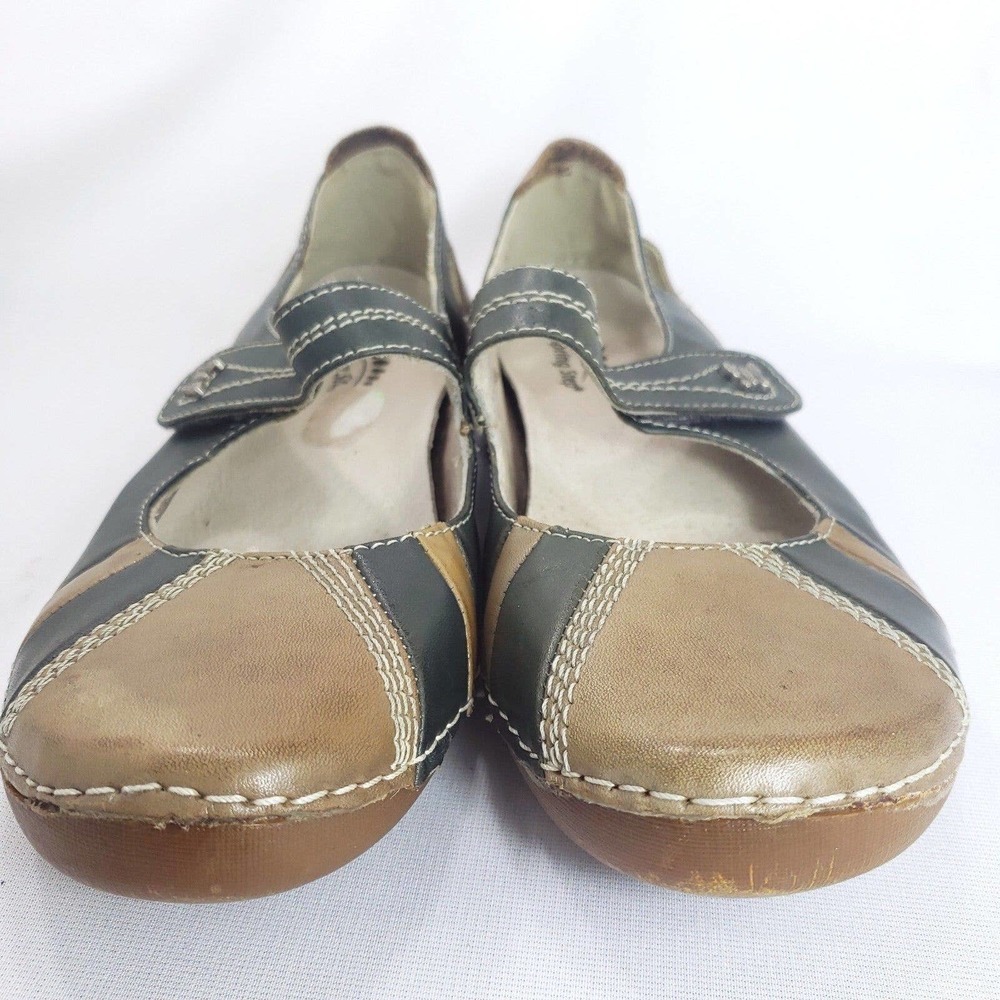 Spring Step  Kingston Tan Teal Leather Mary Jane Comfort Shoes - Picture 2 of 11